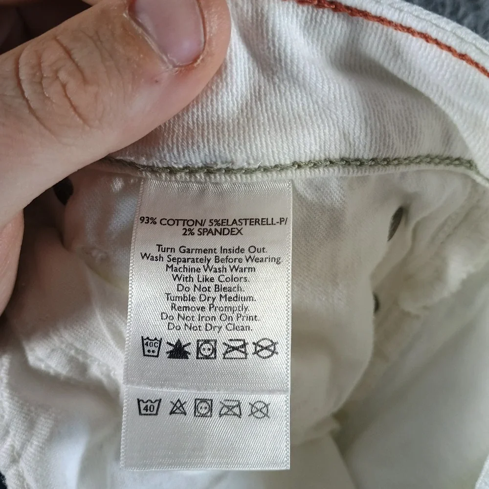 Eddie Bauer Slightly Curvy‎ Straight Leg Jeans Womens 32x34 White